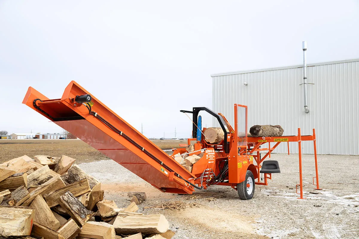 Blockbuster 14-12+ Processor with Attached Conveyor_CT-19 Blockbuster Firewood Processor 14-12 | Industrial Firewood Processor | Commercial Firewood Processor